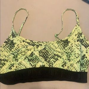 PINK neon green sports bra size large